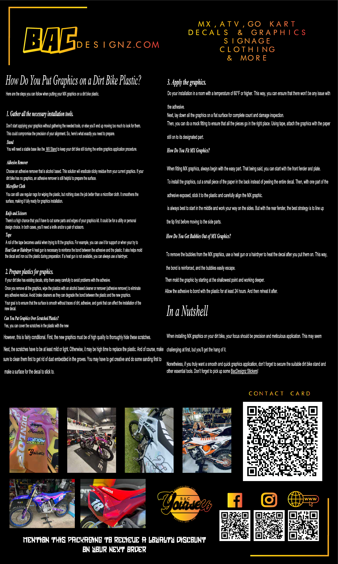 Graphics and decal installation guides