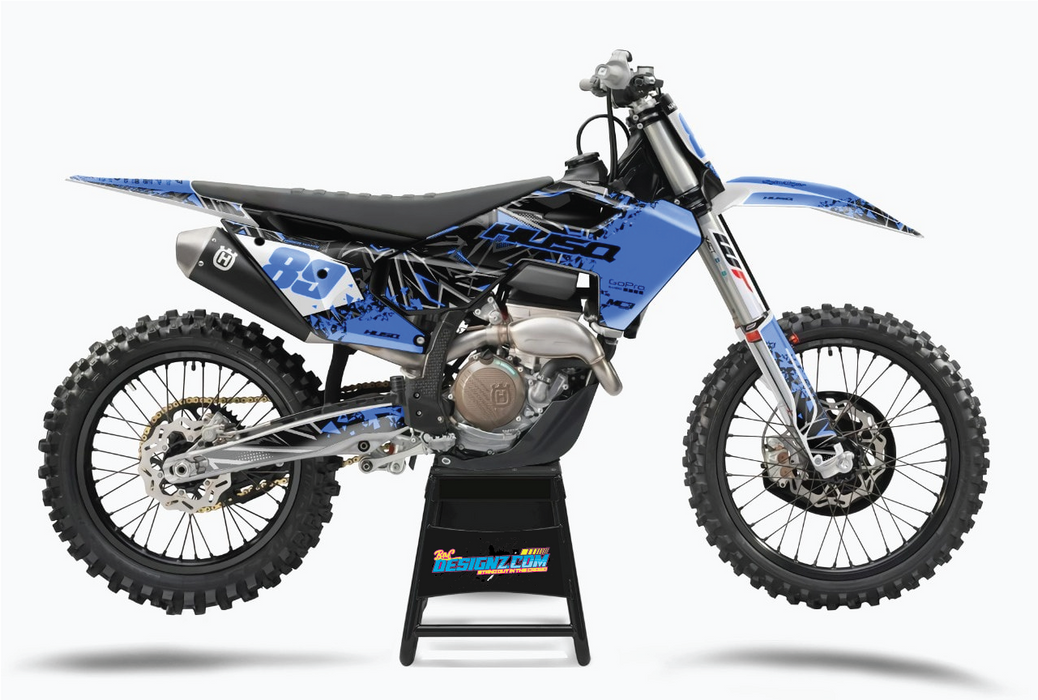 RETRO BLUE design, (customizable graphic kits)