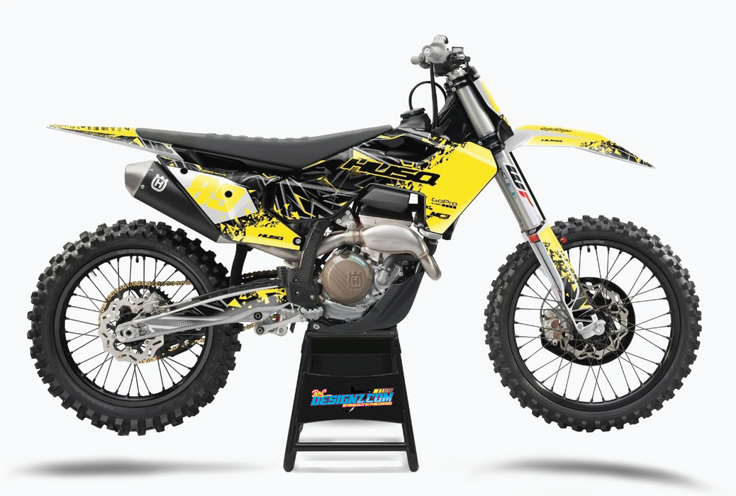 RETRO YELLOW design, (customizable graphic kits)