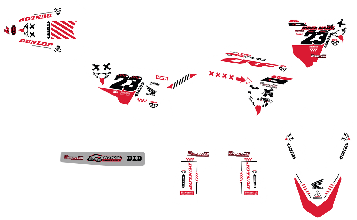 Honda BAC SLASH design, (customizable graphic kits)
