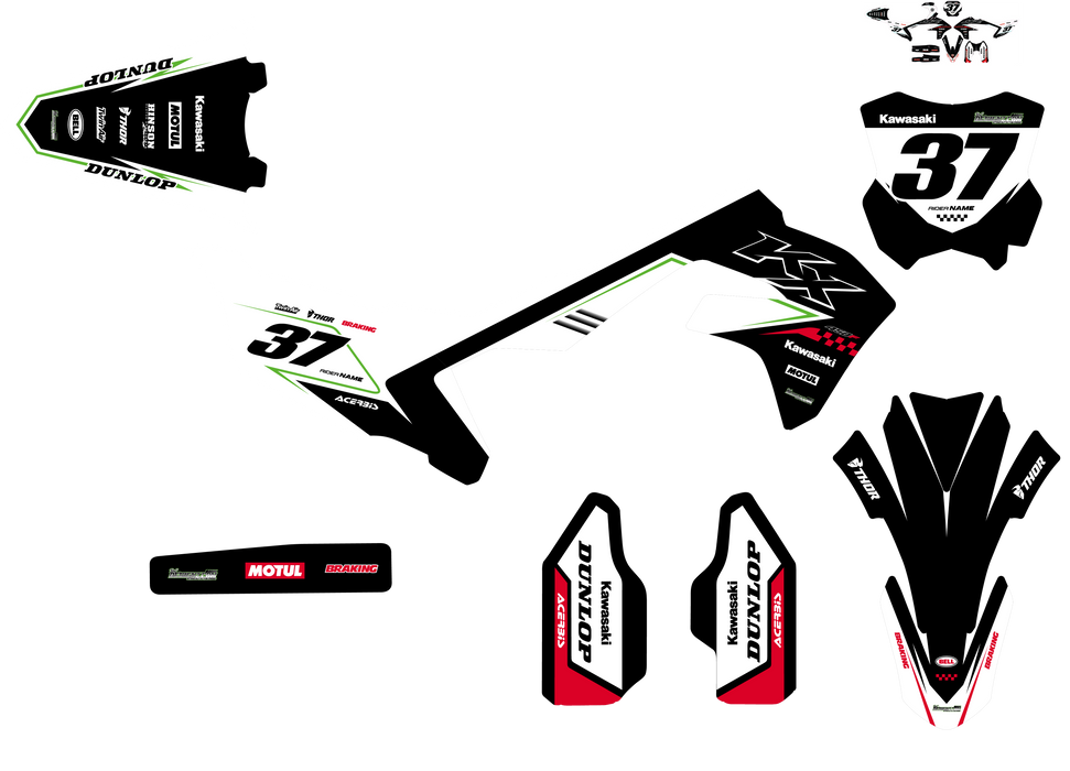 Kawasaki CLUTCH design, (customizable graphic kits)