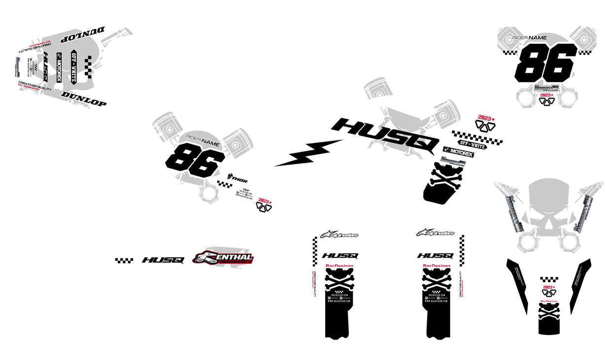 HUSQVARNA GRAFT  design, (customizable graphic kits)