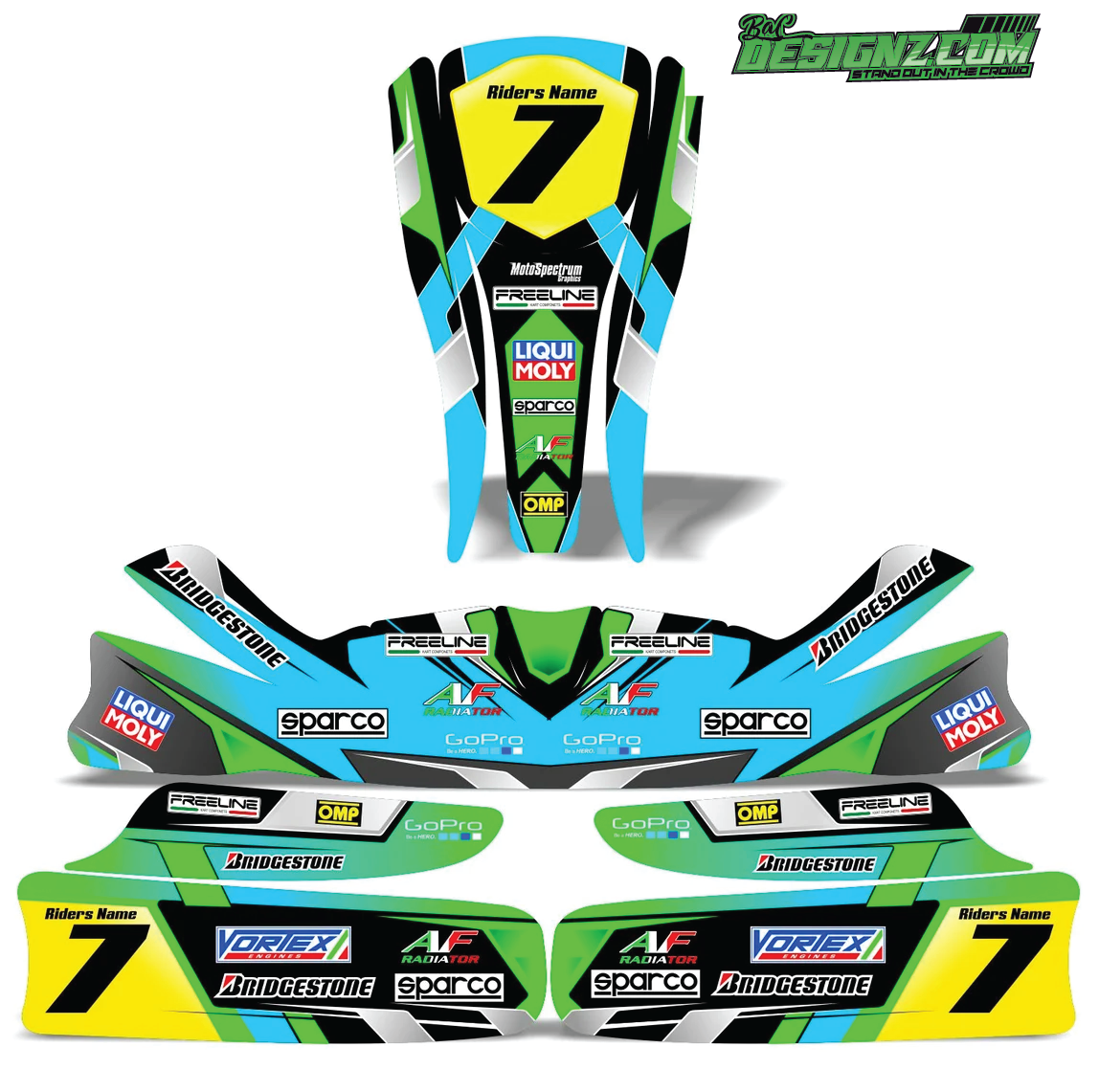 25 Design Lettering Sticker STAG Go Kart decals & graphic kits — Bac designz
