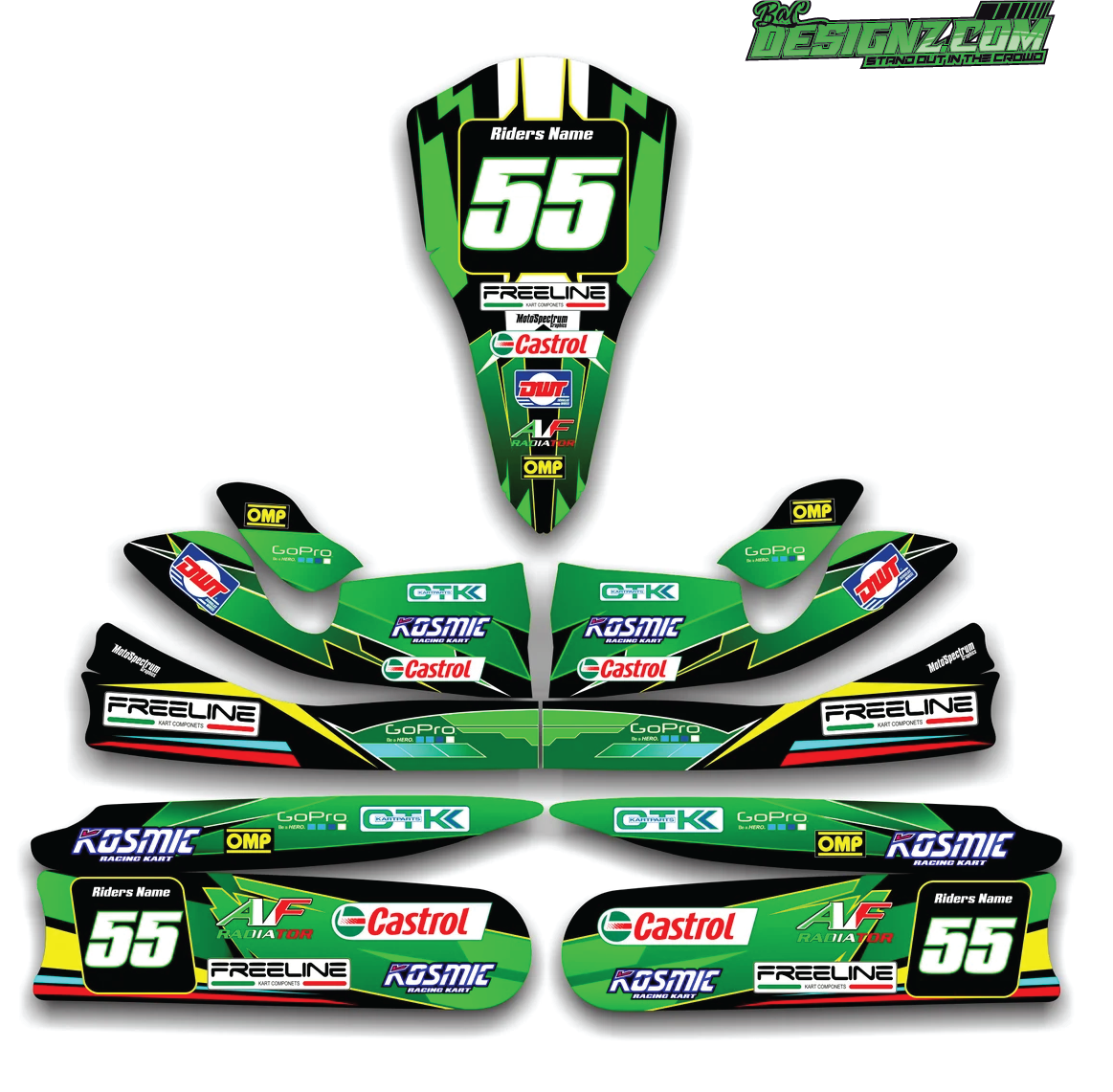PODIUM Go Kart decals & graphic kits — Bac designz