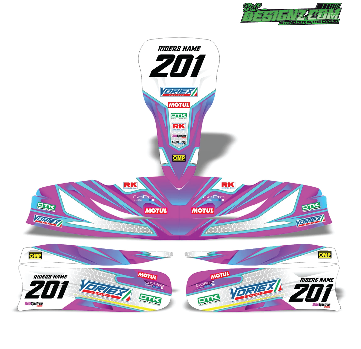 STRIDE Go Kart decals & graphic kits — Bac designz