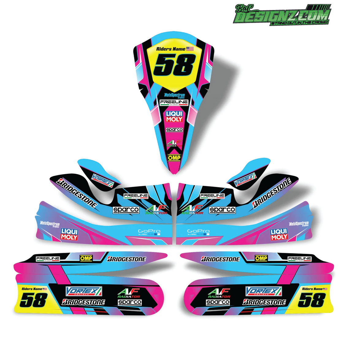 BOTTLE Go Kart decals & graphic kits — Bac designz