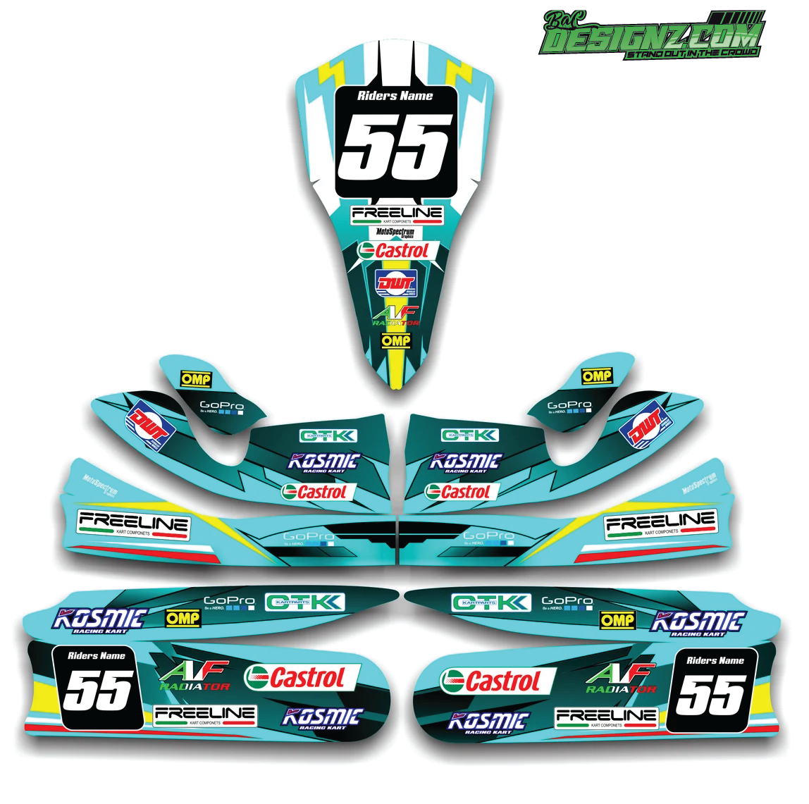 NOSE Go Kart decals & graphic kits — Bac designz