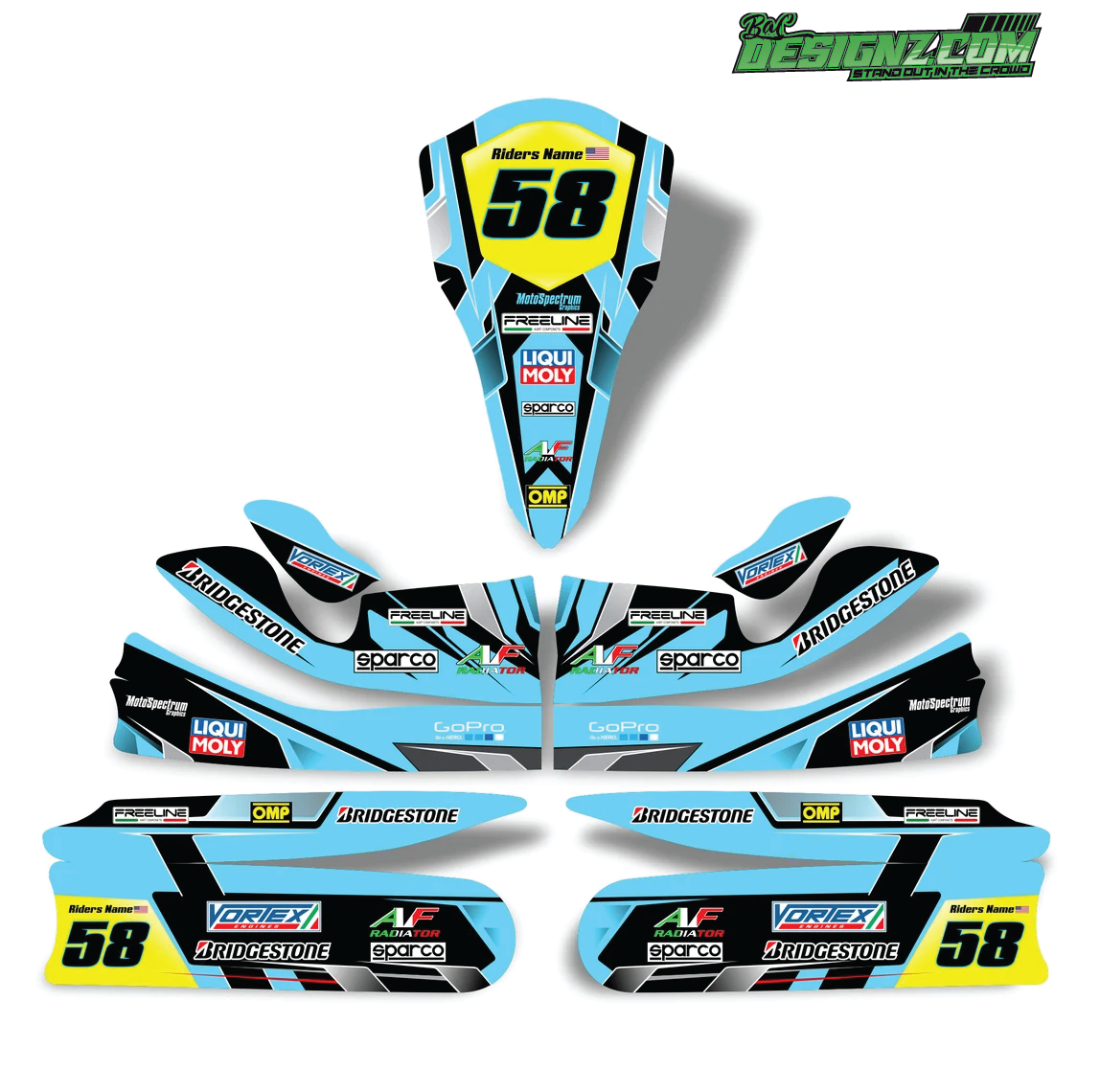 BUMPER Go Kart decals & graphic kits — Bac designz