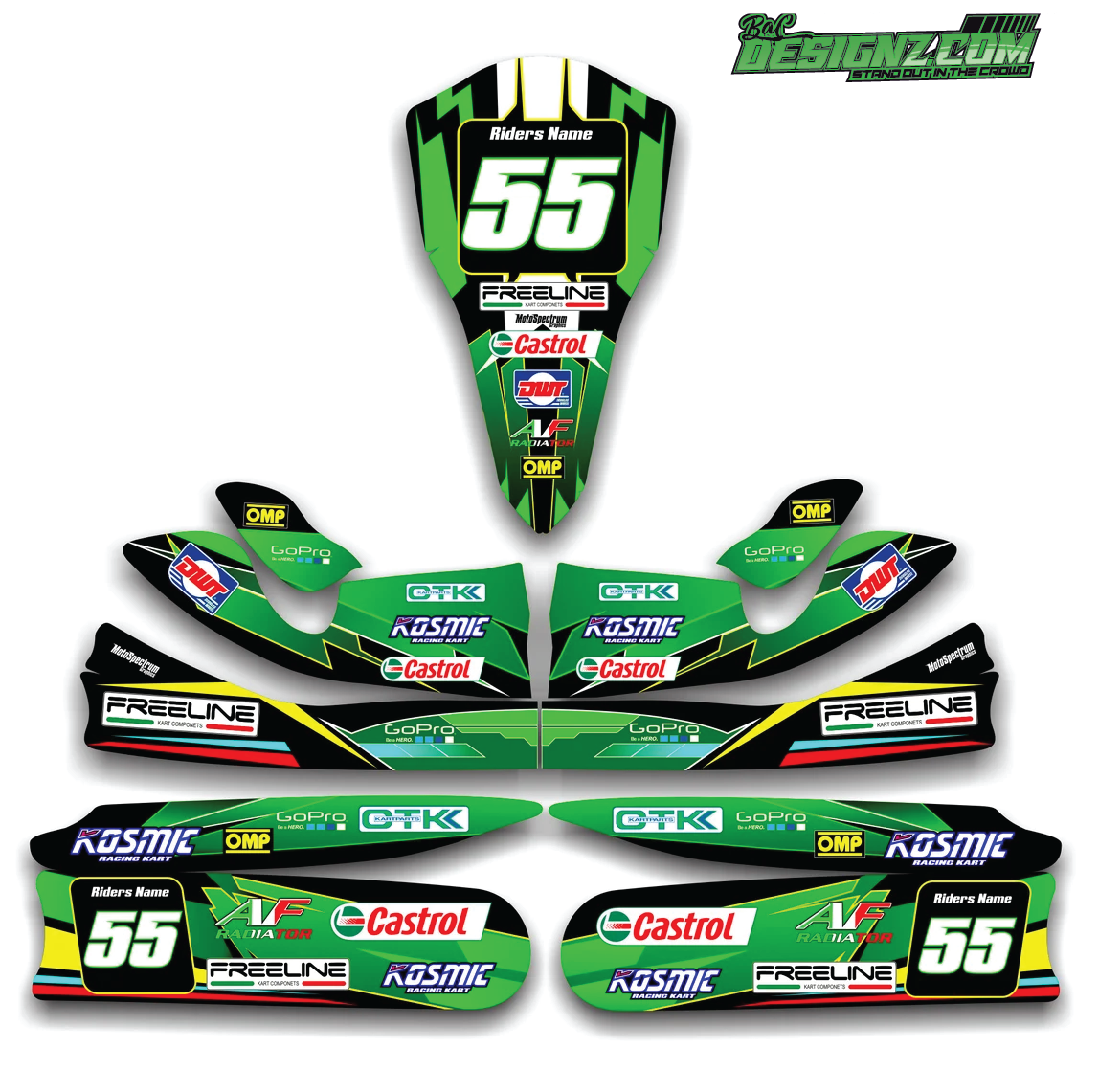 SCREW Go Kart decals & graphic kits — Bac designz