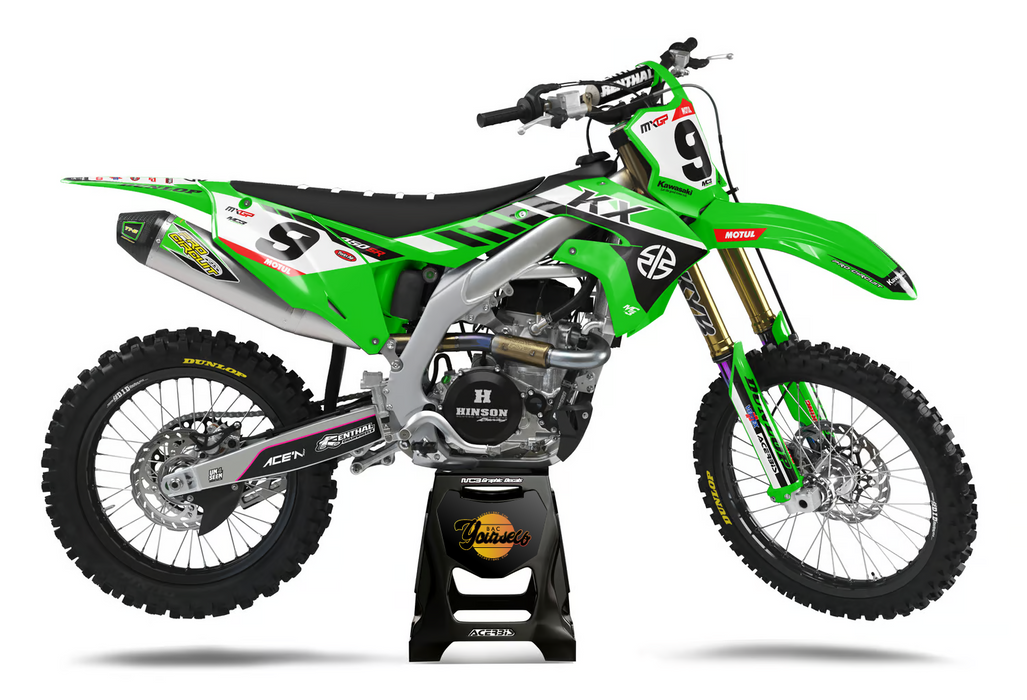 KAWASAKI RACED design, (customizable graphic kits)