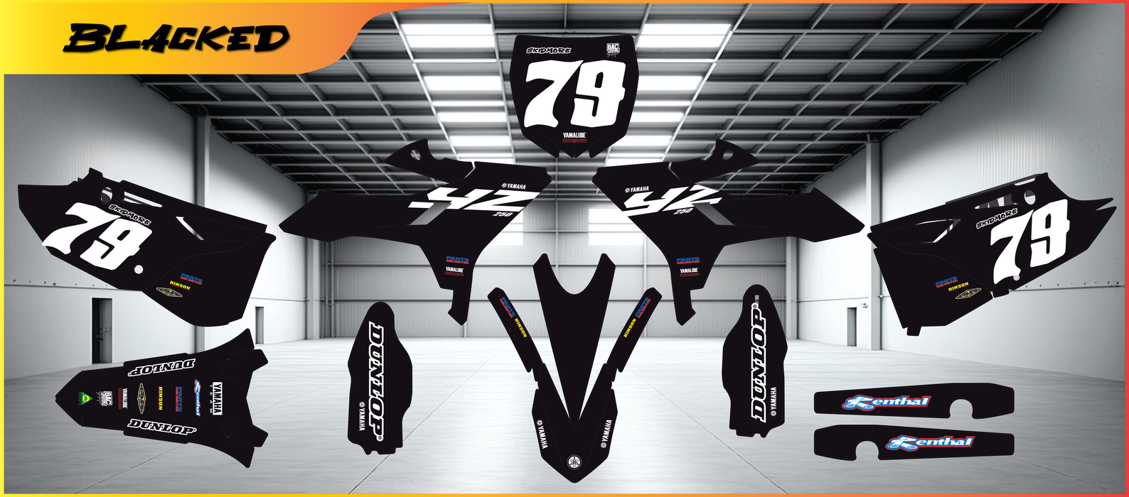BLACKED design, (customizable graphic kits)