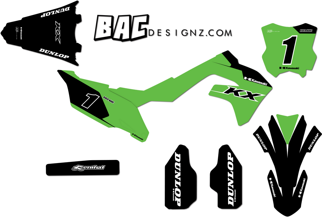 Kawasaki ORIGINALITY design, (customizable graphic kits)